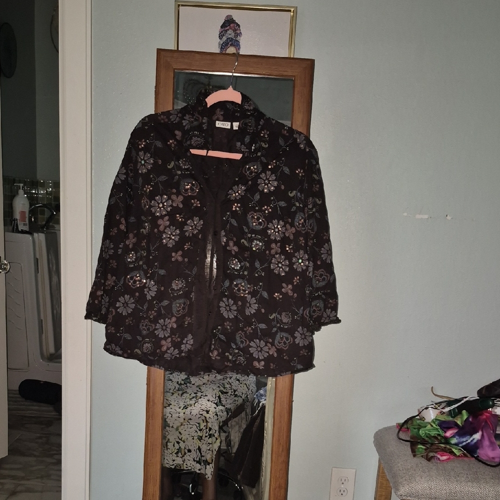 Cato Brown Floral Shirt